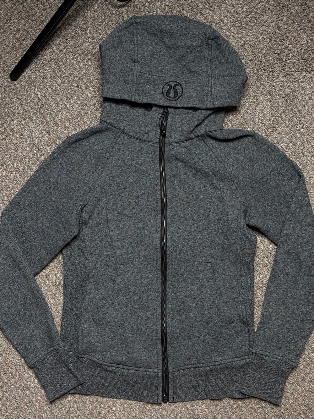 Lululemon Heather Gray Scuba Full Zip Hoodie Jacket Size 4 Athletic